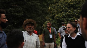 Yossef with farmers