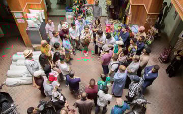 People standing in a market