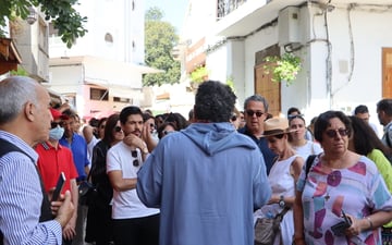 Person speaking with a group
