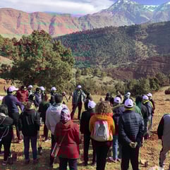 Haf group standing on a mountain
