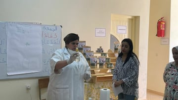 Tislit nortane teaching soapmaking 2