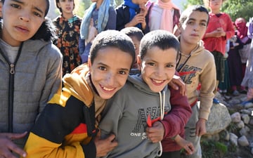 Two children smiling