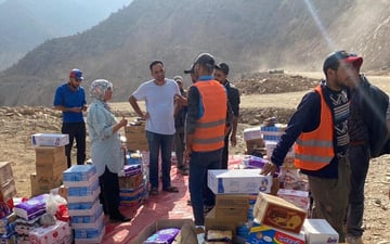 People with supplies