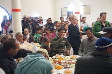 Moroccan muslim and jewish people come together on days of trees