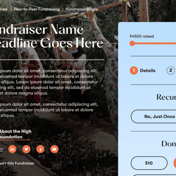 Fundraiser page screenshot