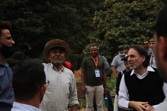 Yossef with farmers