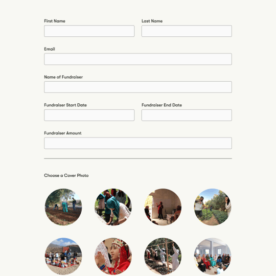 Fundraiser form screenshot