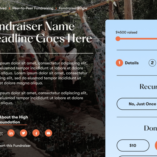 Fundraiser page screenshot
