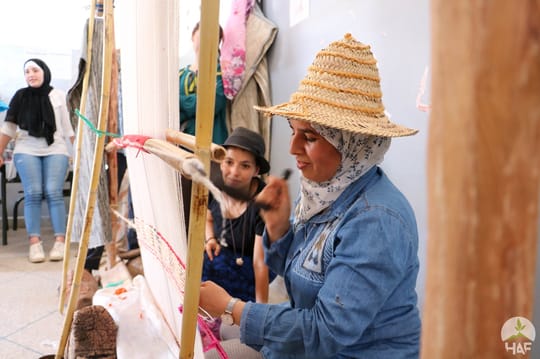 People making textiles