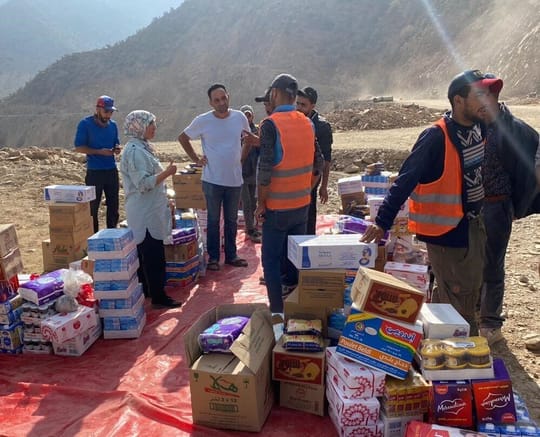 People with supplies