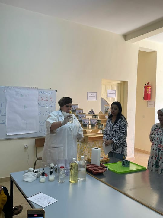 Tislit nortane teaching soapmaking 2