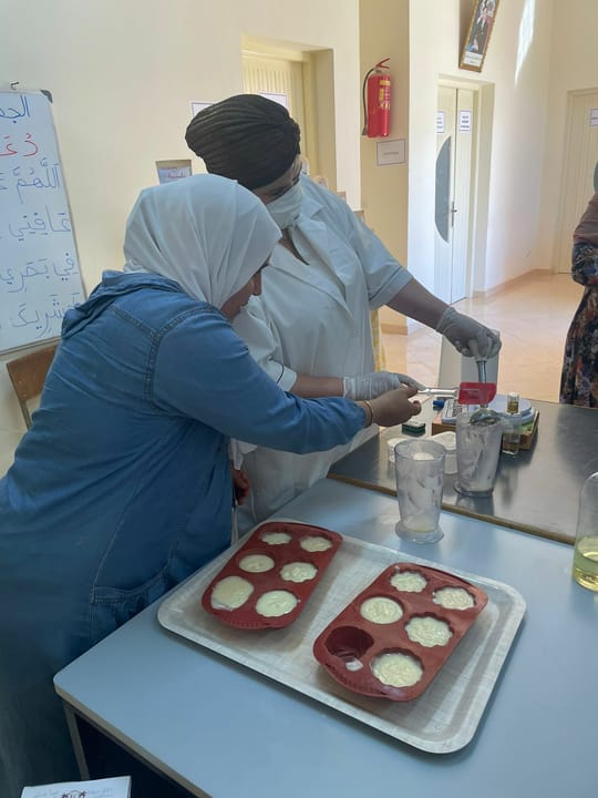 Tislit nortane teaching soapmaking