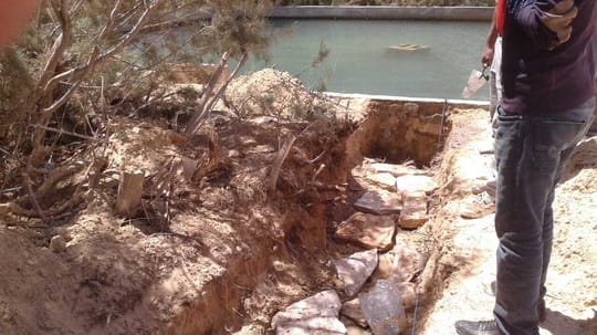 building a path for water flow