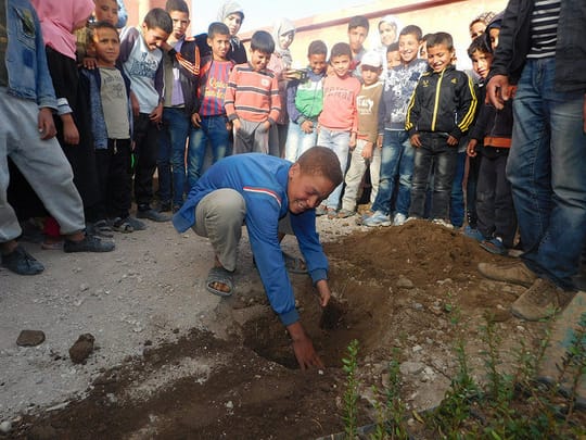 Person digging a hole